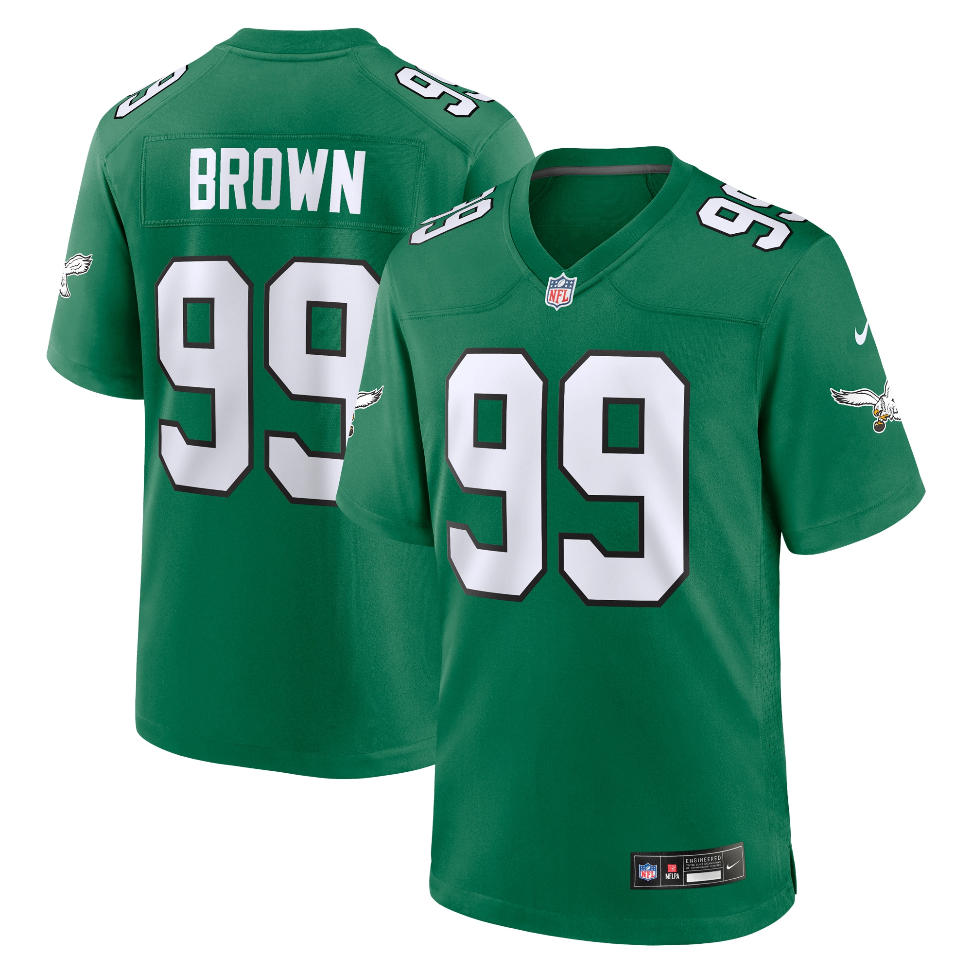 Hunk Wear - Jerome Brown Philadelphia Eagles Nike Alternate Game Jersey ' Kelly Green