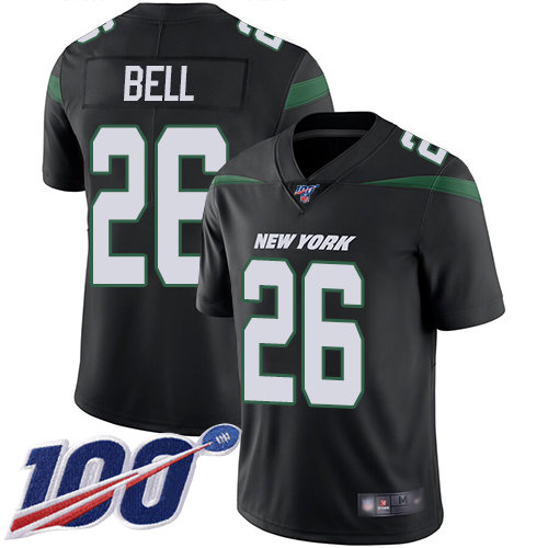 Hunk Wear - Jets #26 Le'Veon Bell Black Alternate Men's Stitched Football 100th Season Vapor Limited Jersey