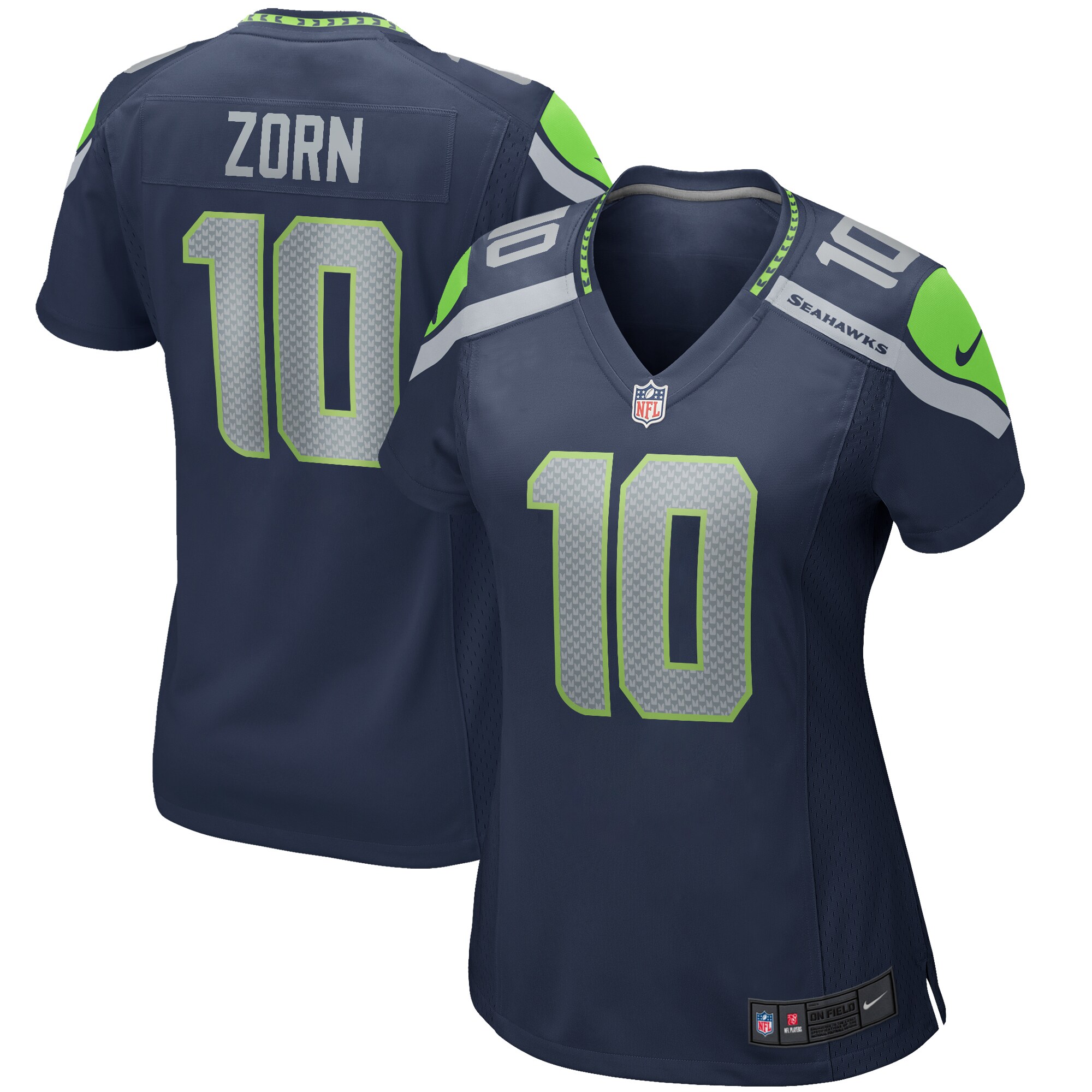 Hunk Wear - Jim Zorn Seattle Seahawks Nike Women's Game Retired Player Jersey ' College Navy