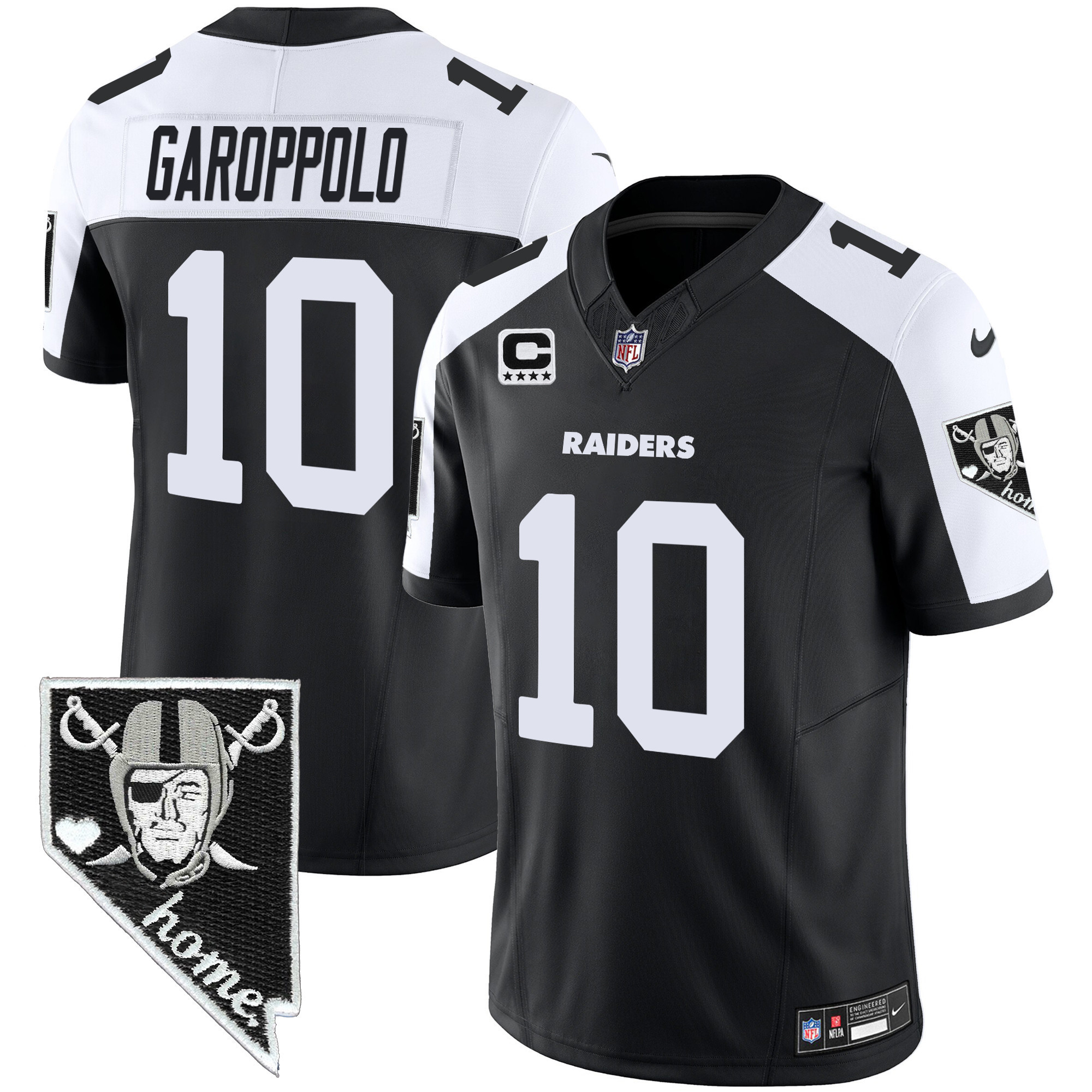 Hunk Wear - Jimmy Garoppolo Men's Las Vegas Raiders Nevada Home Patch Vapor Black Alternate Jersey