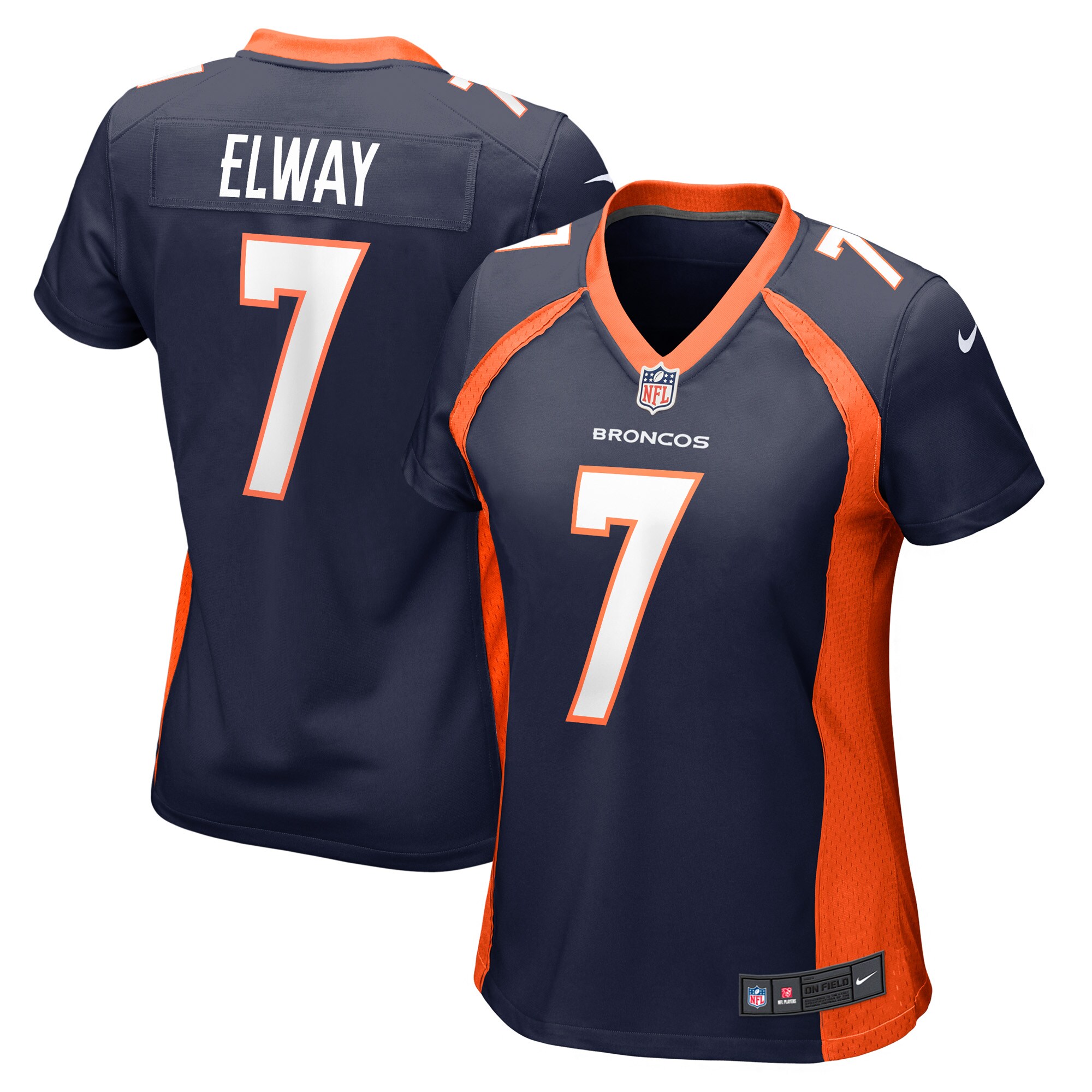 Hunk Wear - John Elway Denver Broncos Nike Women's Retired Player Jersey ' Navy