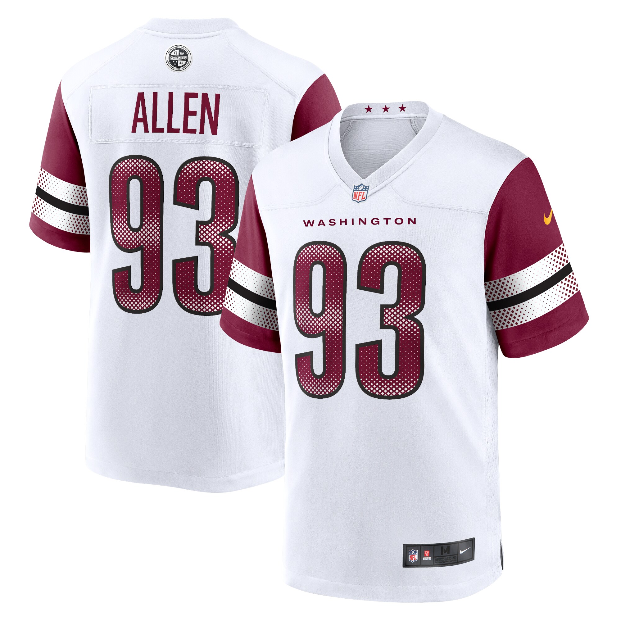 Hunk Wear - Jonathan Allen Washington Commanders Nike Game Jersey ' White