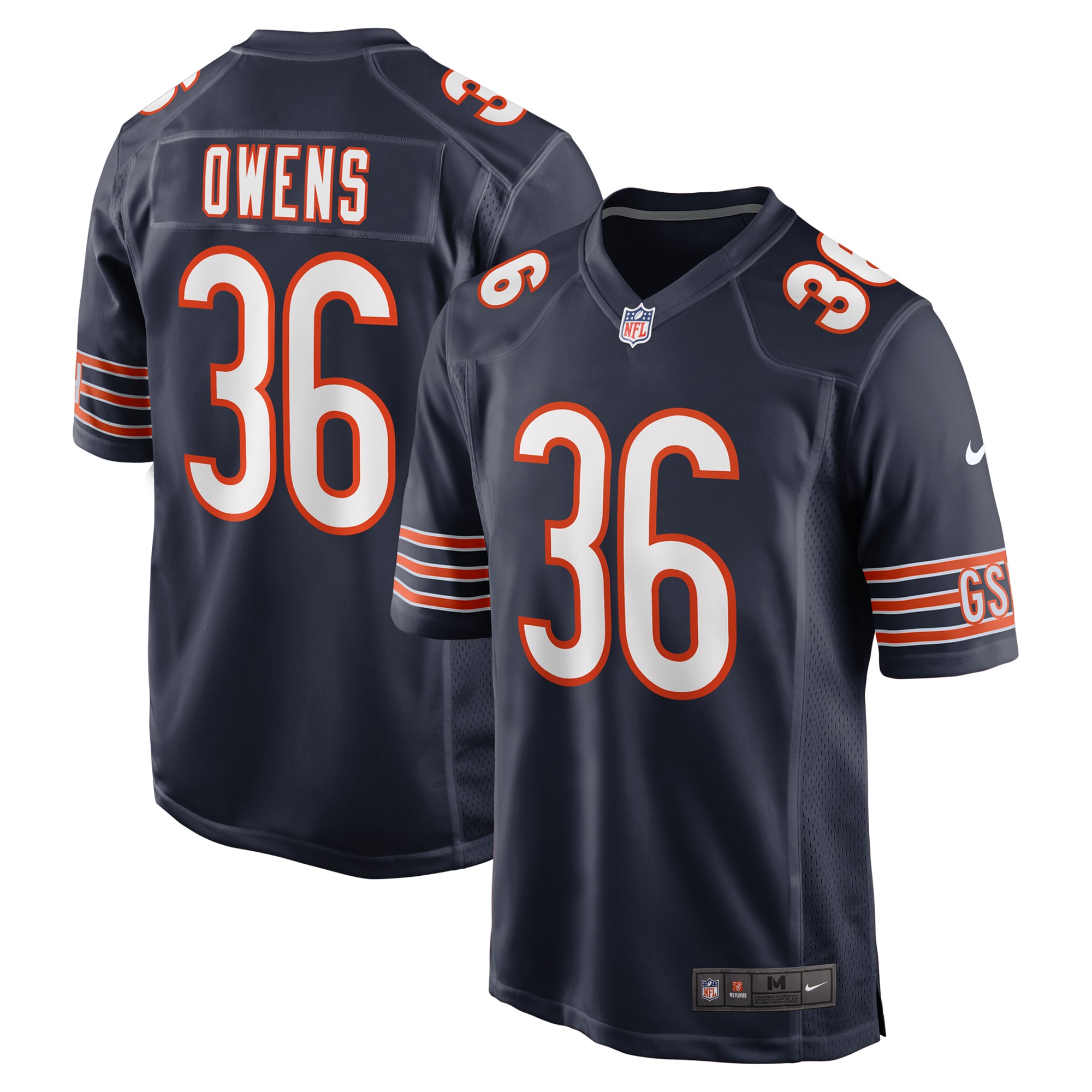 Hunk Wear - Jonathan Owens Chicago Bears Nike Game Jersey Navy