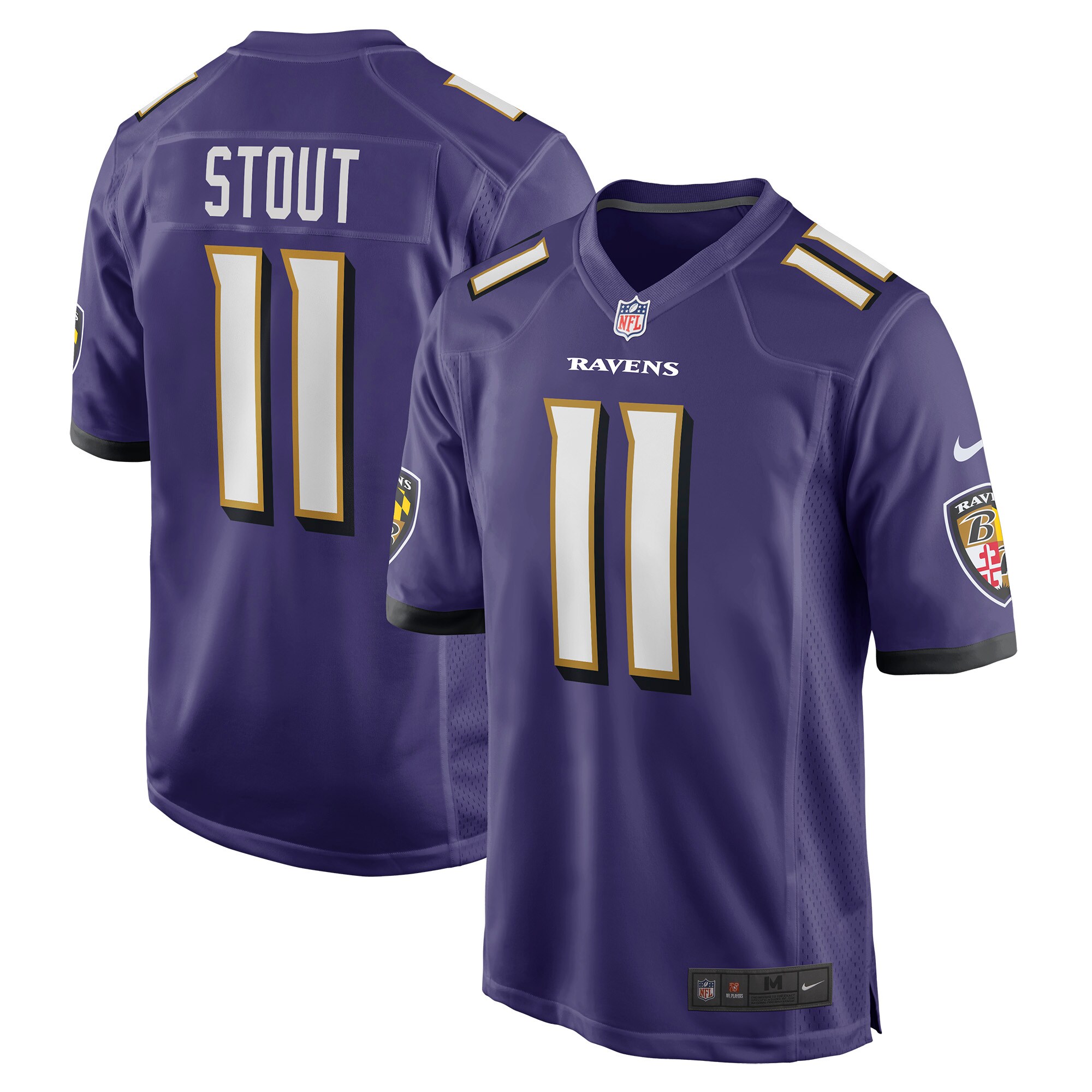 Hunk Wear - Jordan Stout Baltimore Ravens Nike Player Game Jersey – Purple