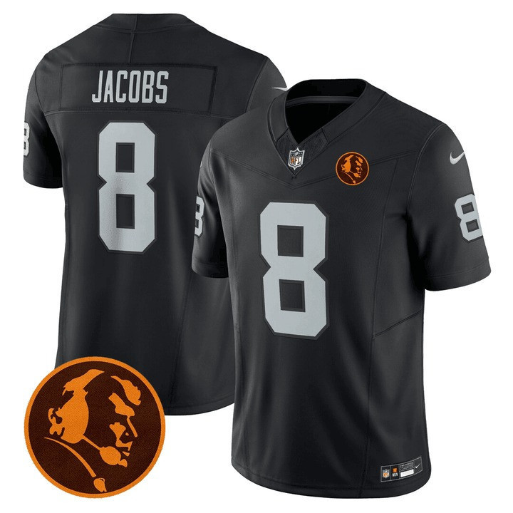 Hunk Wear - Josh Jacobs Men's Las Vegas Raiders John Madden Honoring Patch Vapor Black Jersey