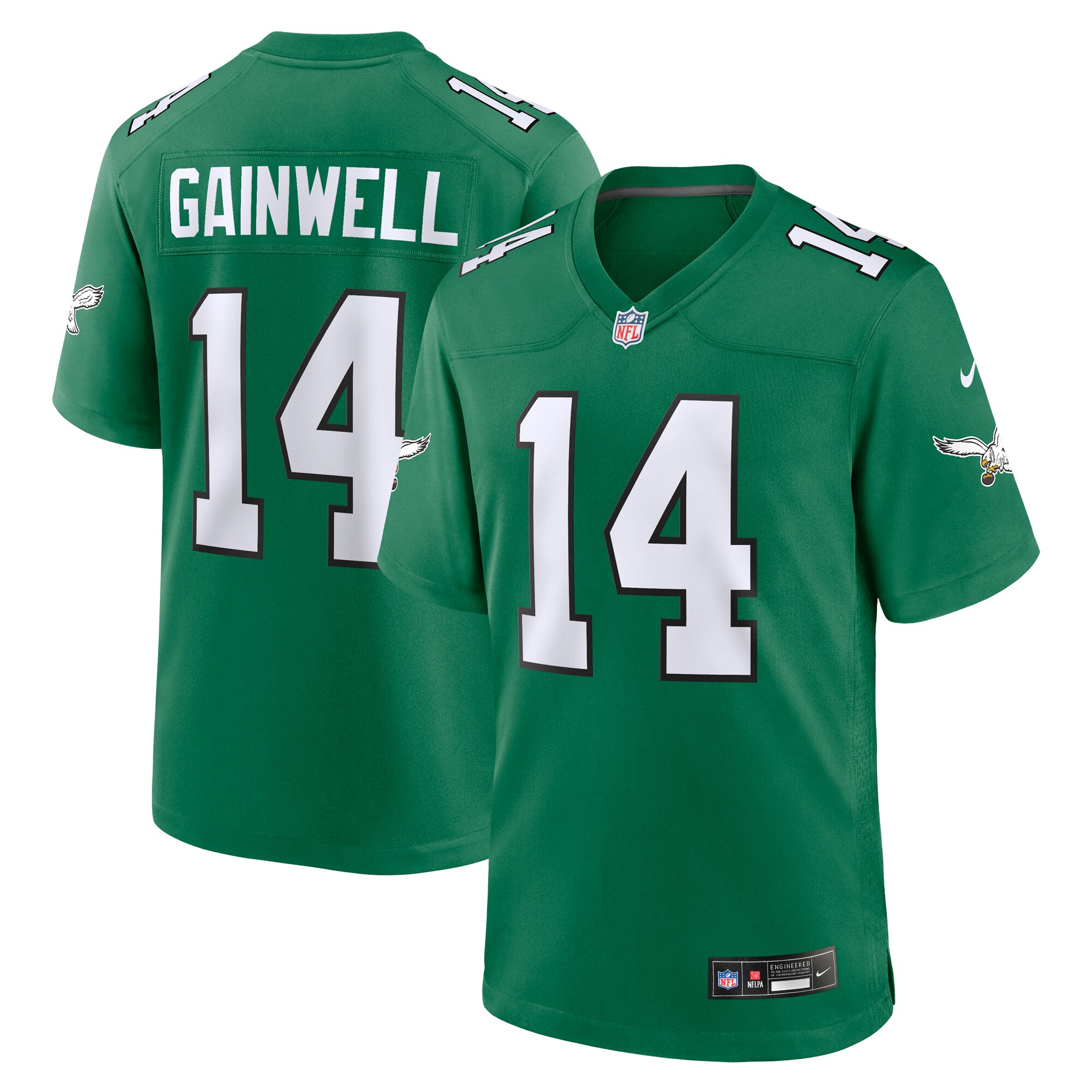 Hunk Wear - Kenneth Gainwell Philadelphia Eagles Nike Alternate Game Jersey ' Kelly Green