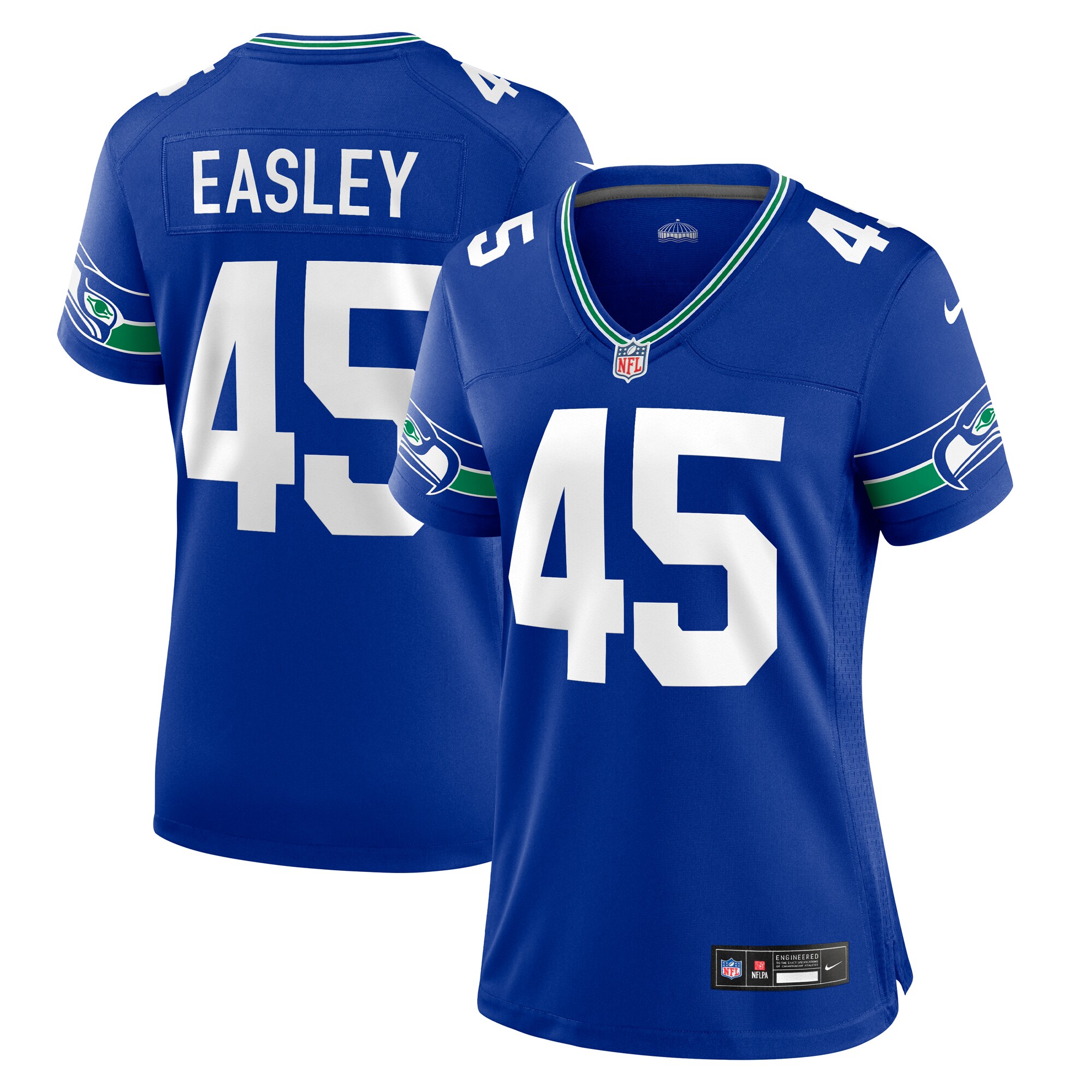 Hunk Wear - Kenny Easley Seattle Seahawks Nike Women's Throwback Retired Player Game Jersey ' Royal