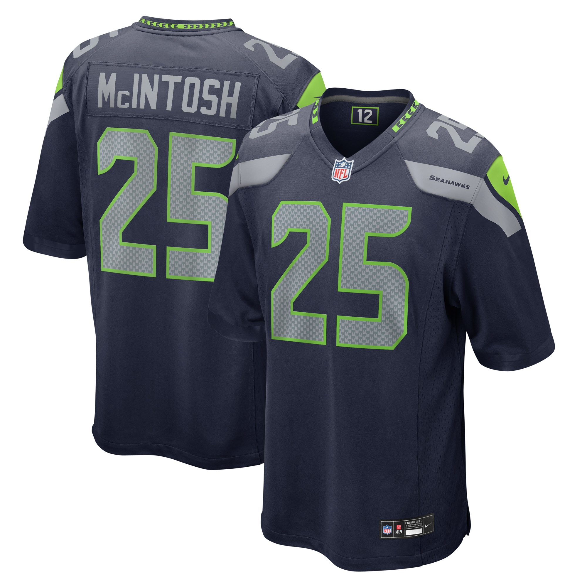 Hunk Wear - Kenny Mcintosh Seattle Seahawks Nike Game Jersey College Navy