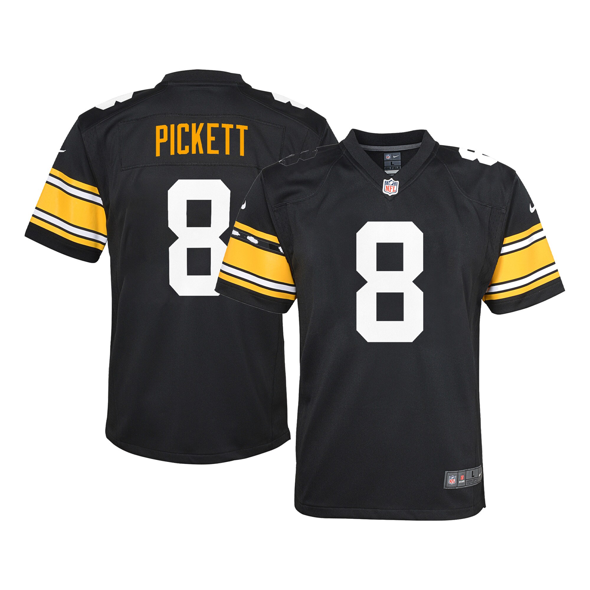 Hunk Wear - Kenny Pickett Pittsburgh Steelers Nike Youth Game Jersey ' Black