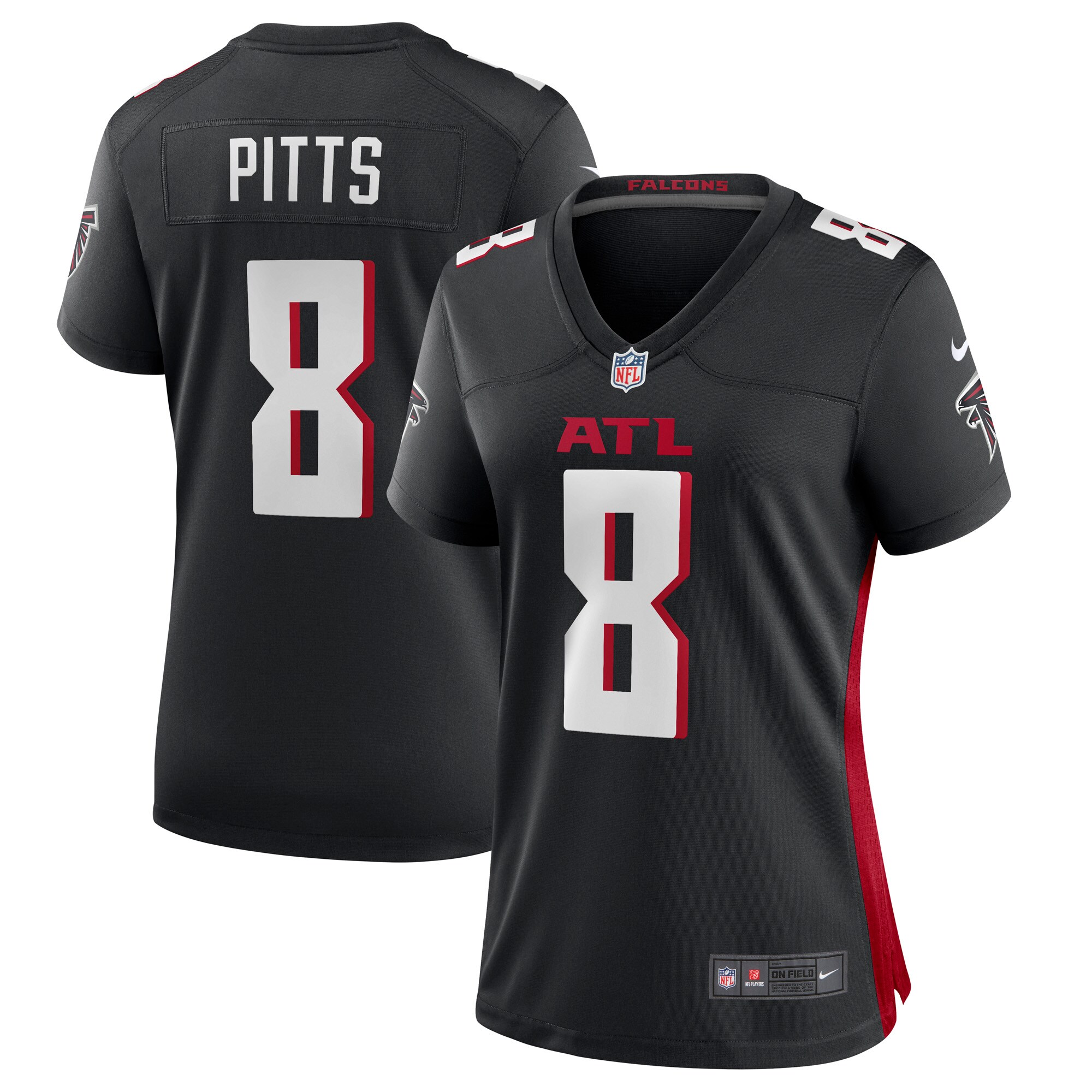 Hunk Wear - Kyle Pitts Atlanta Falcons Nike Women's 2021 NFL Draft First Round Pick Player Game Jersey ' Black
