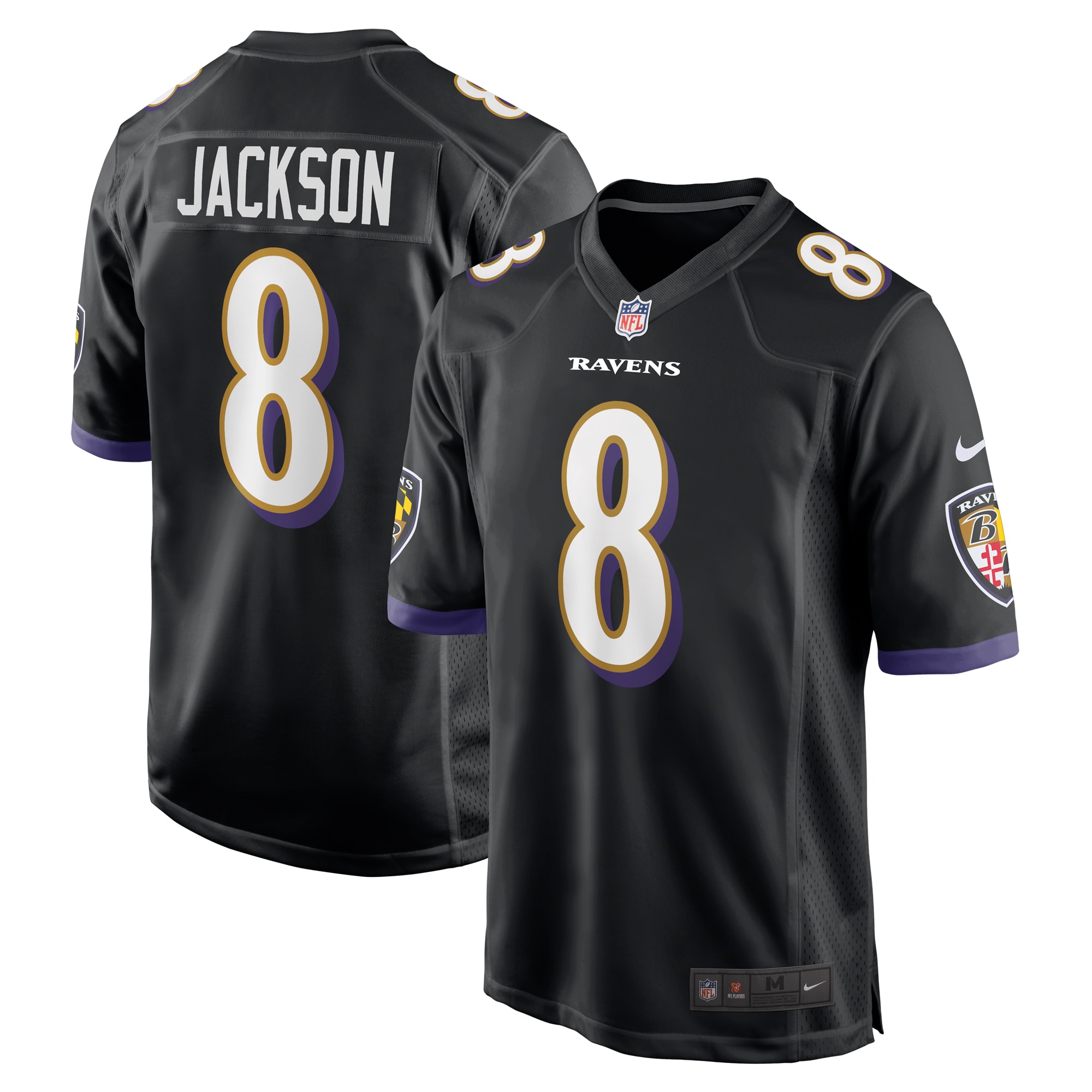 Hunk Wear - Lamar Jackson Baltimore Ravens Nike Alternate Game Jersey ' Black