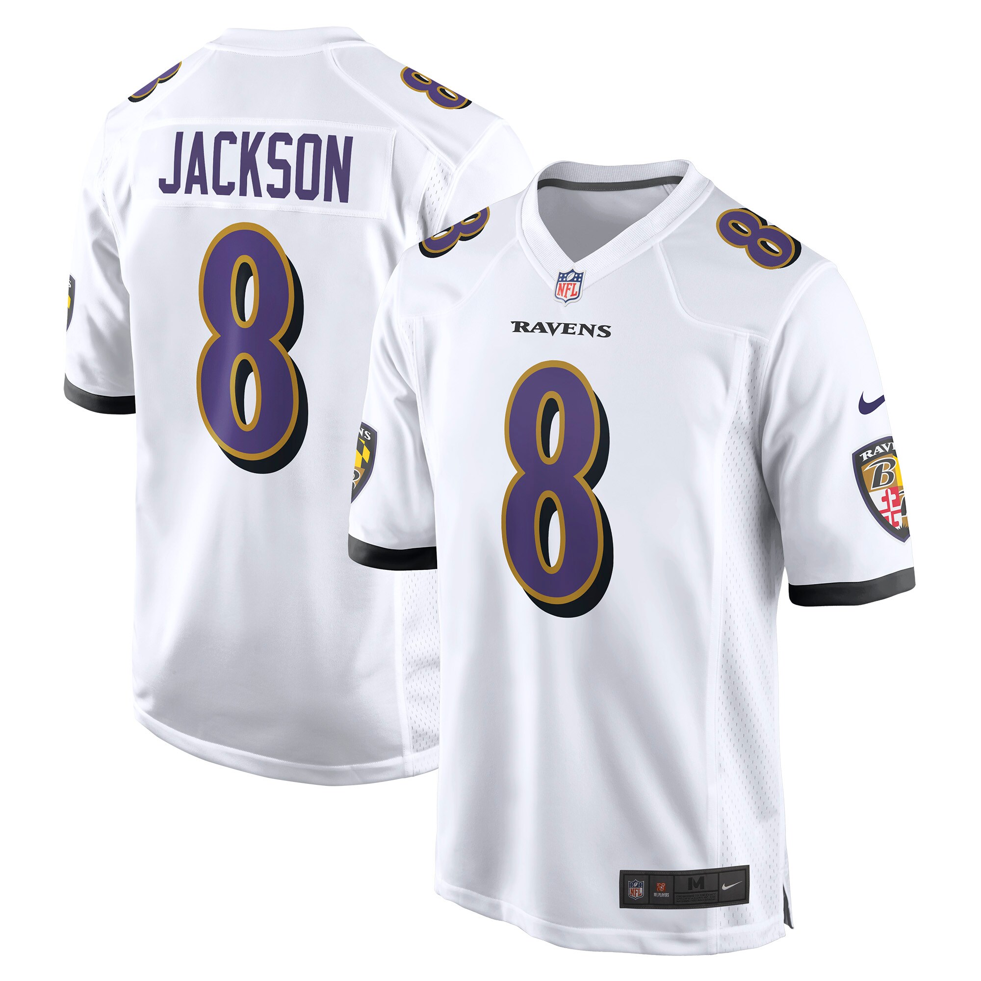 Hunk Wear - Lamar Jackson Baltimore Ravens Nike Game Jersey ' White