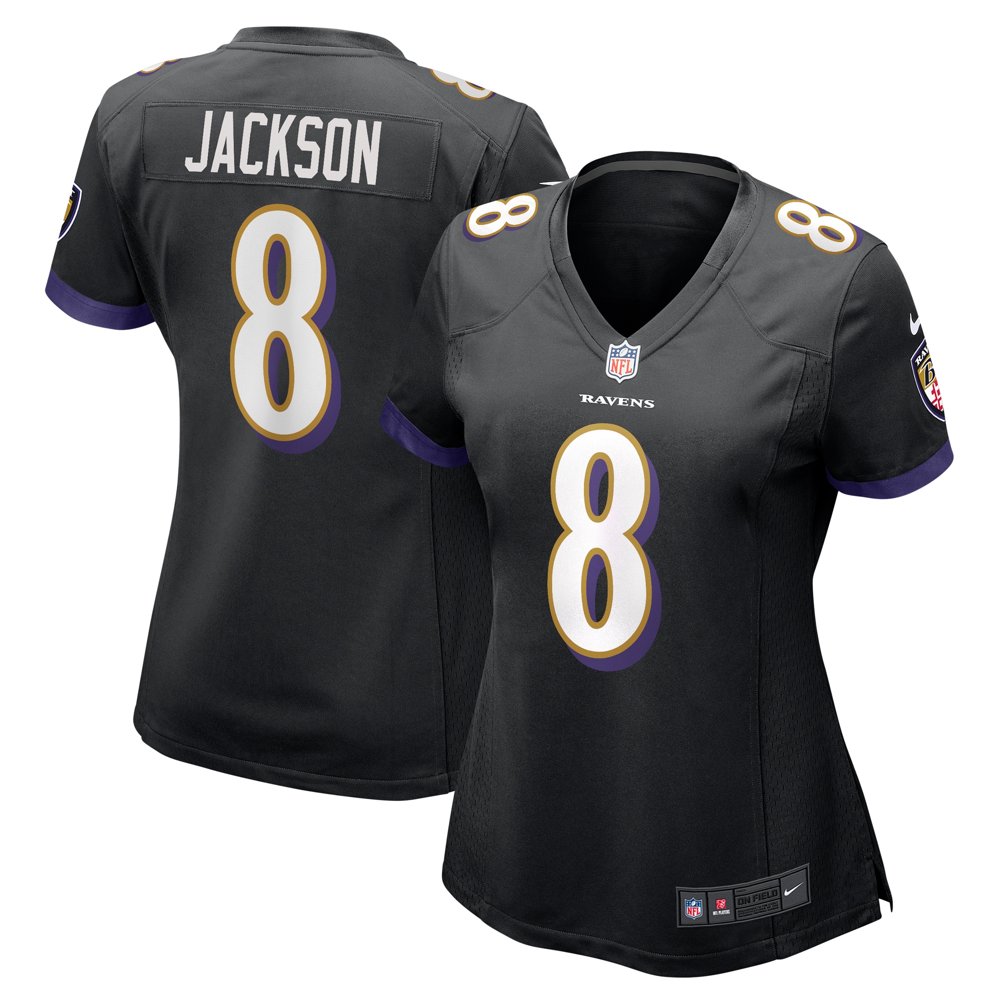 Hunk Wear - Lamar Jackson Baltimore Ravens Nike Women’s Alternate Game Jersey – Black