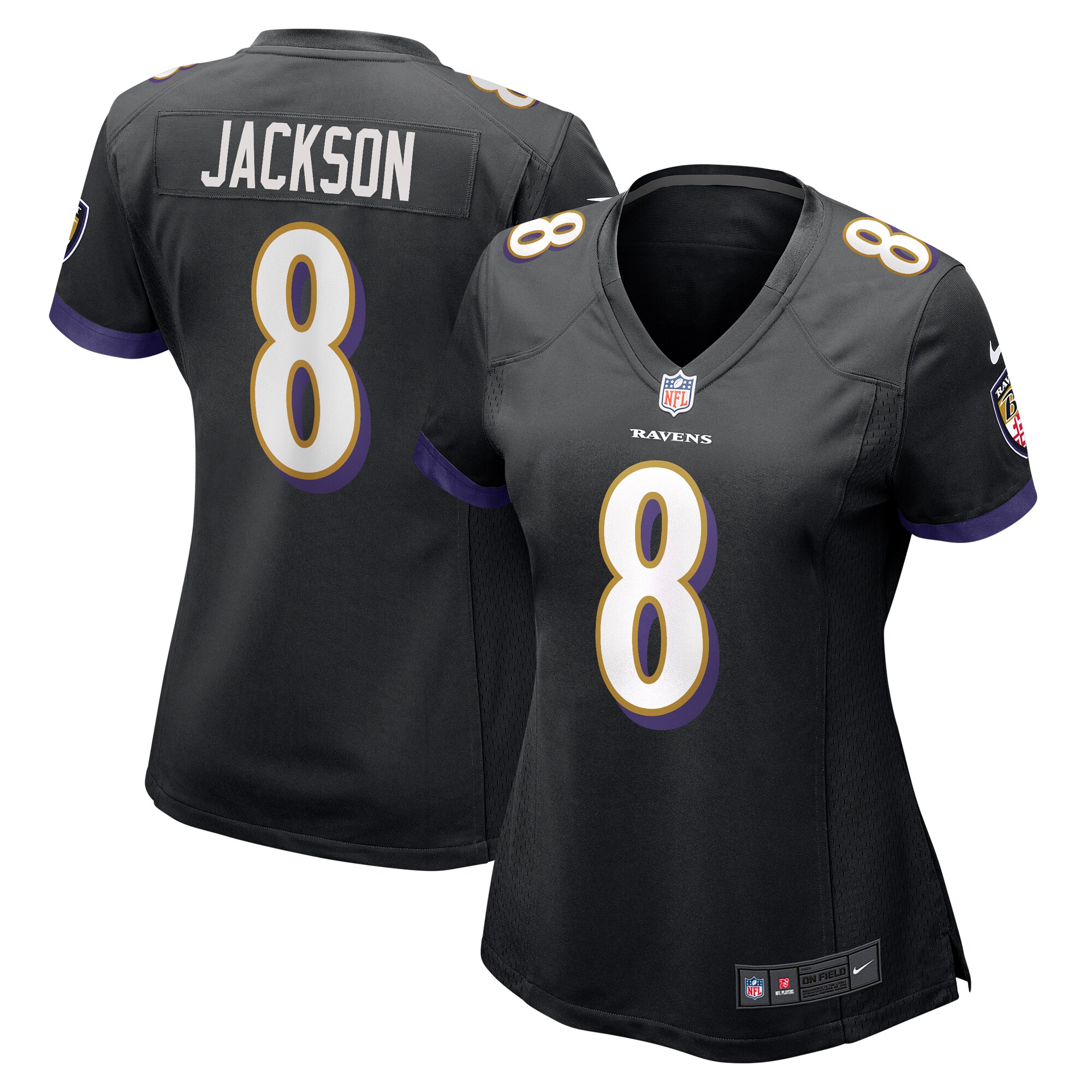 Hunk Wear - Lamar Jackson Baltimore Ravens Nike Women’s Alternate Game Jersey – Black