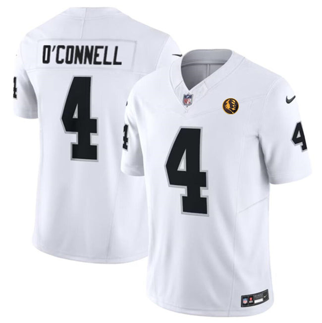 Hunk Wear - Las Vegas Raiders #4 Aidan O'connell White 2023 FUSE With John Madden Jersey