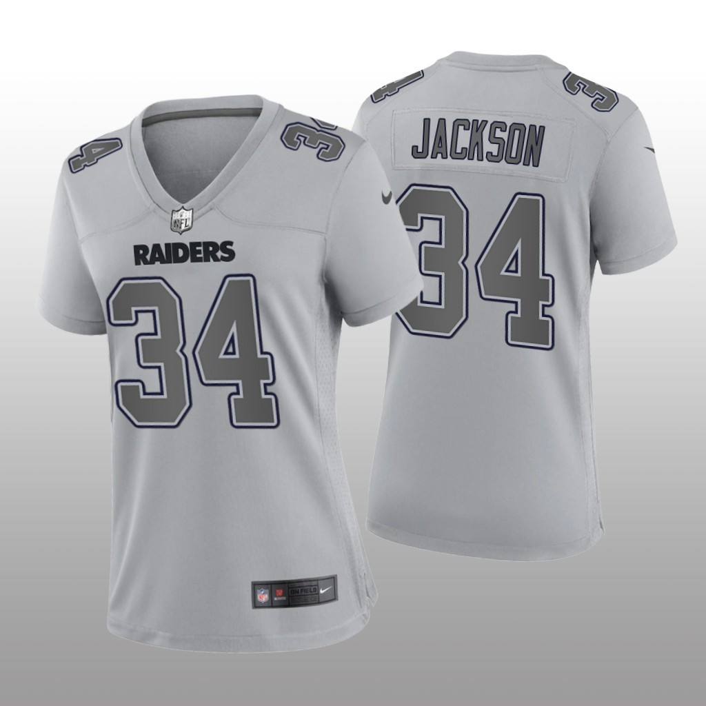 Hunk Wear - Las Vegas Raiders Bo Jackson Gray Jersey Atmosphere Fashion Game - Women's