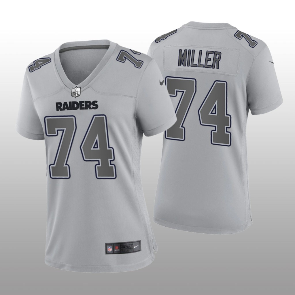 Hunk Wear - Las Vegas Raiders Kolton Miller Gray Jersey Atmosphere Fashion Game - Women's