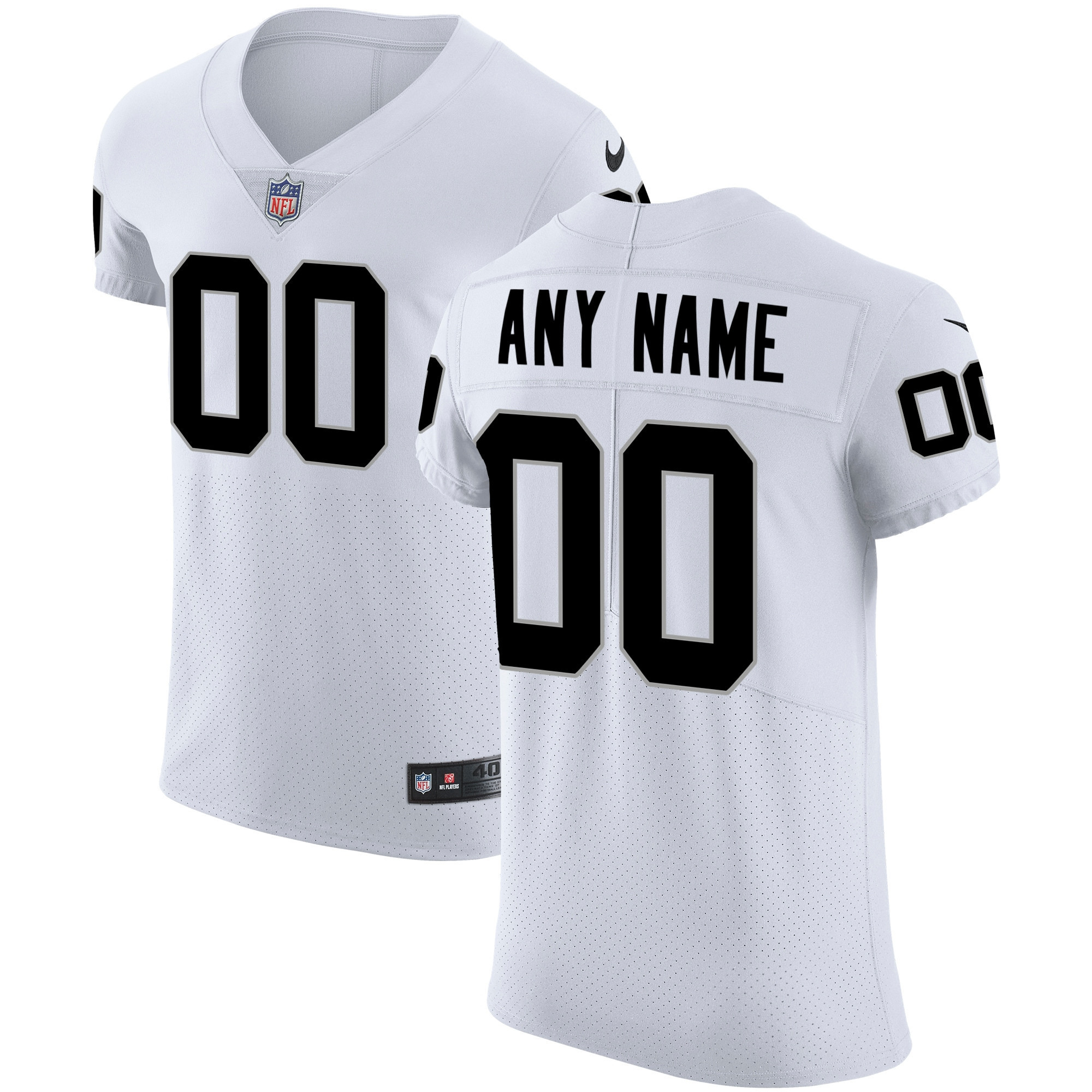 Hunk Wear - Las Vegas Raiders Vapor Untouchable Custom Elite Jersey - White Custom Jerseys
