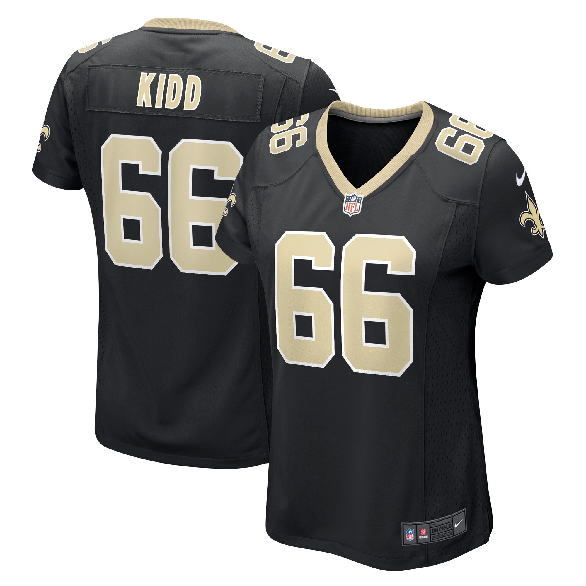 Hunk Wear - Lewis Kidd New Orleans Saints Nike Women’s Game Player Jersey – Black