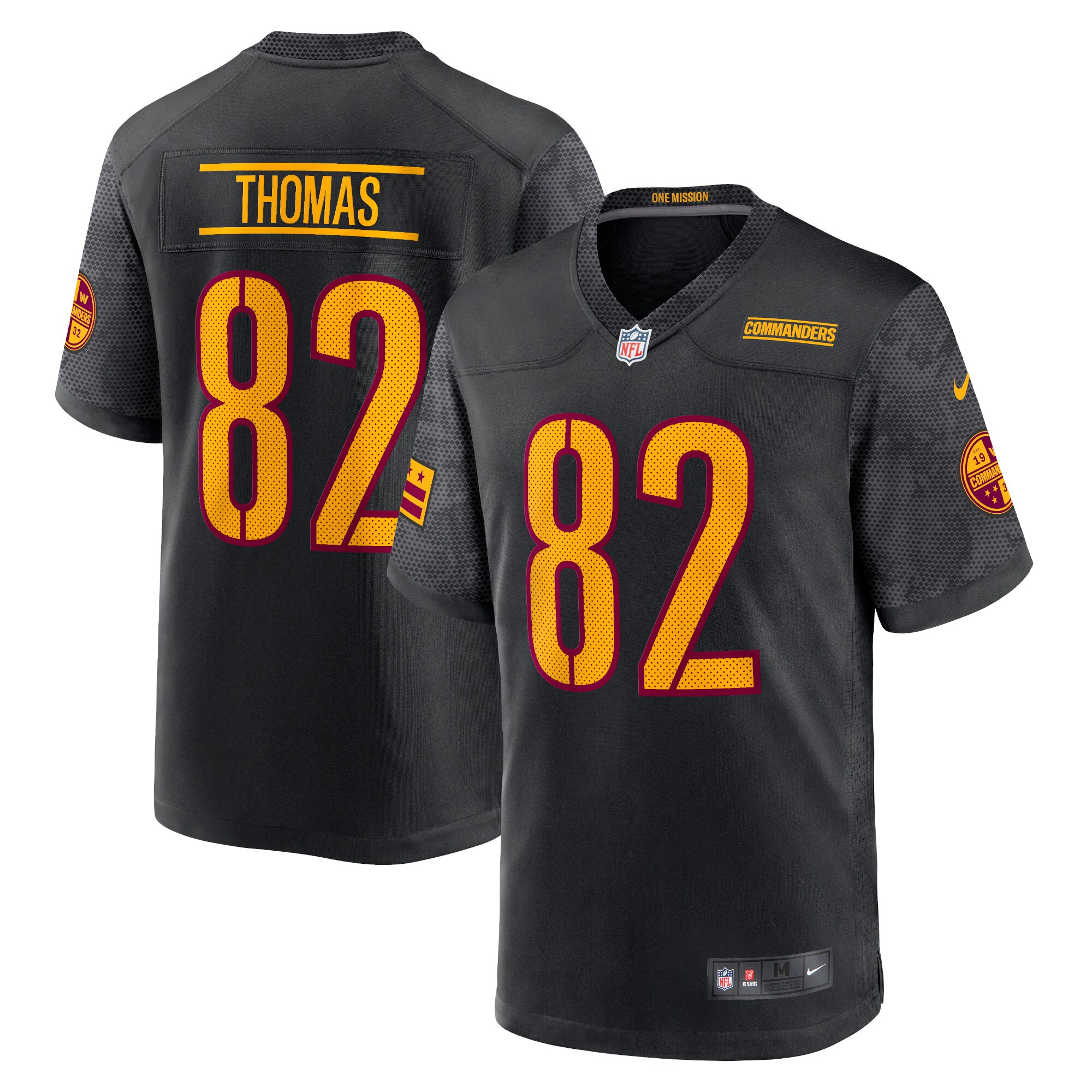 Hunk Wear - Logan Thomas Washington Commanders Nike Alternate Game Player Jersey – Black