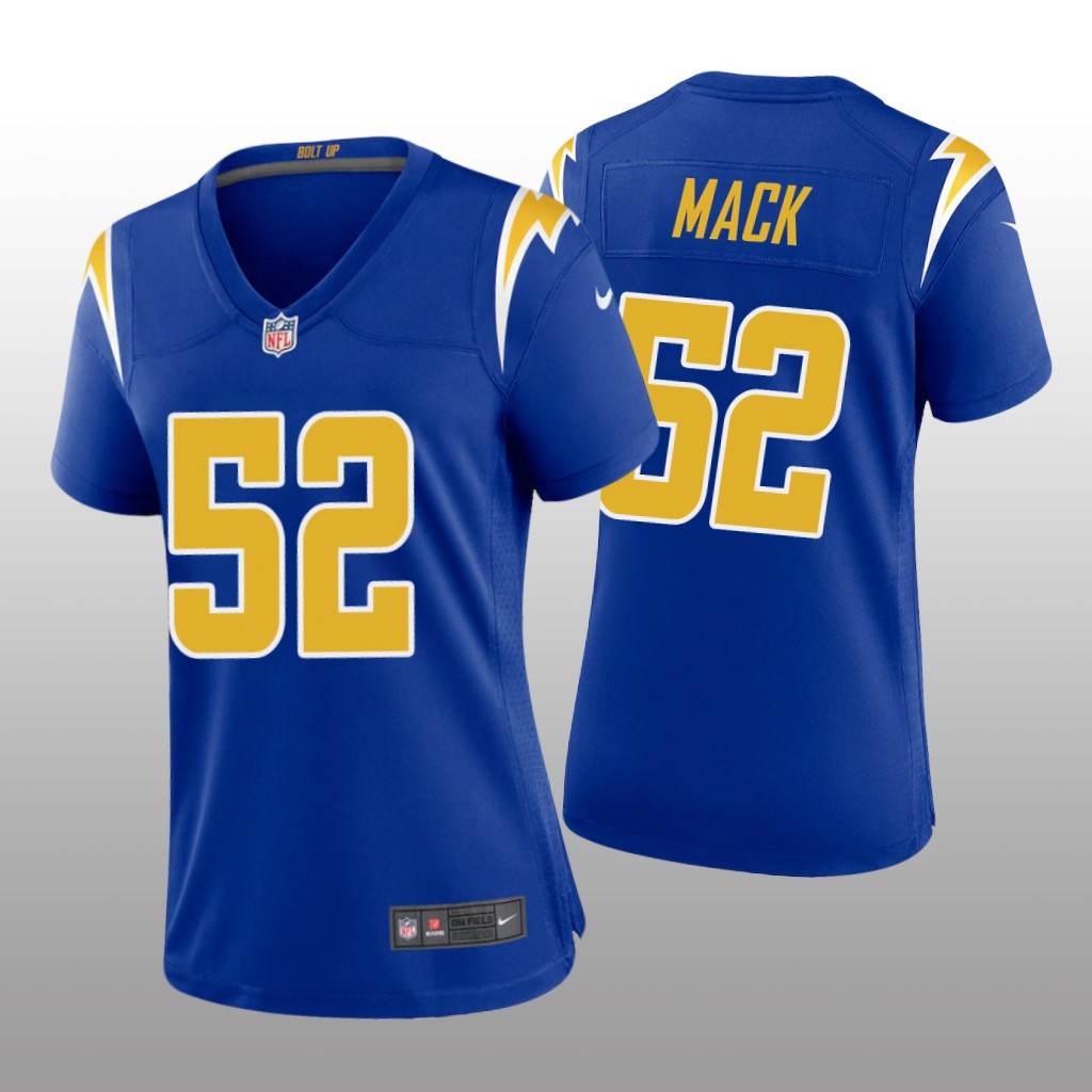 Hunk Wear - Los Angeles Chargers Khalil Mack Royal Jersey Alternate Game - Women's