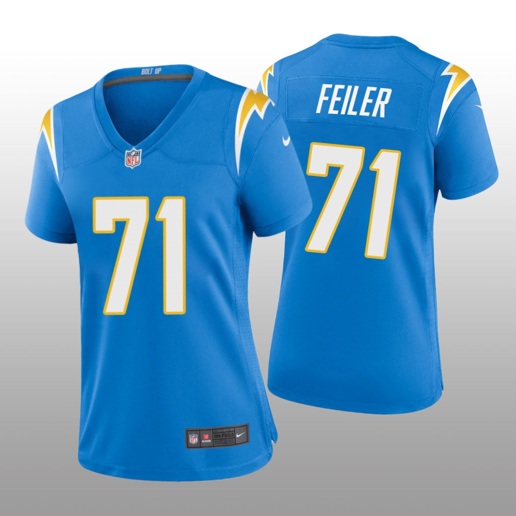 Hunk Wear - Los Angeles Chargers Matt Feiler Powder Blue Jersey Game - Women's