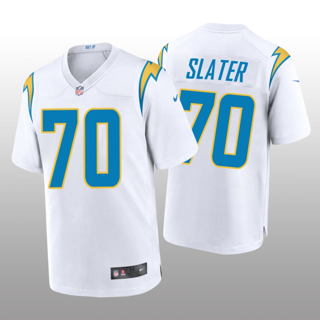 Hunk Wear - Los Angeles Chargers White Draft Rashawn Slater Game Jersey