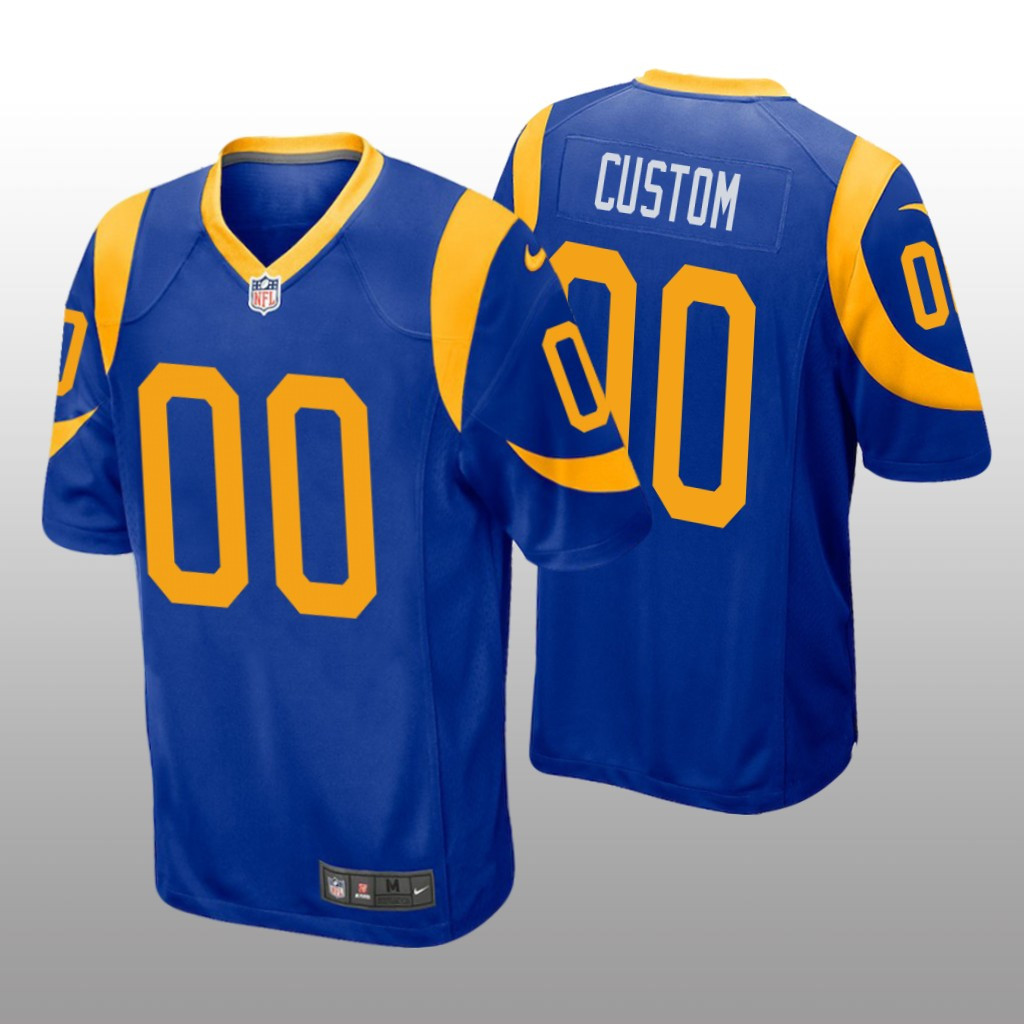 Hunk Wear - Los Angeles Rams #00 Royal Men's Custom Game Jersey
