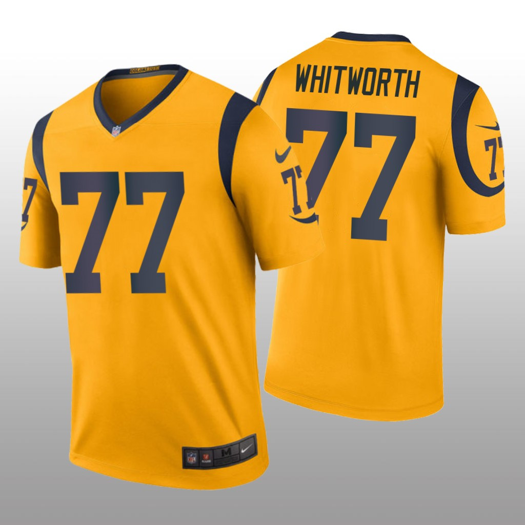 Hunk Wear - Los Angeles Rams #77 Andrew Whitworth Gold legend color rush Jersey - Men