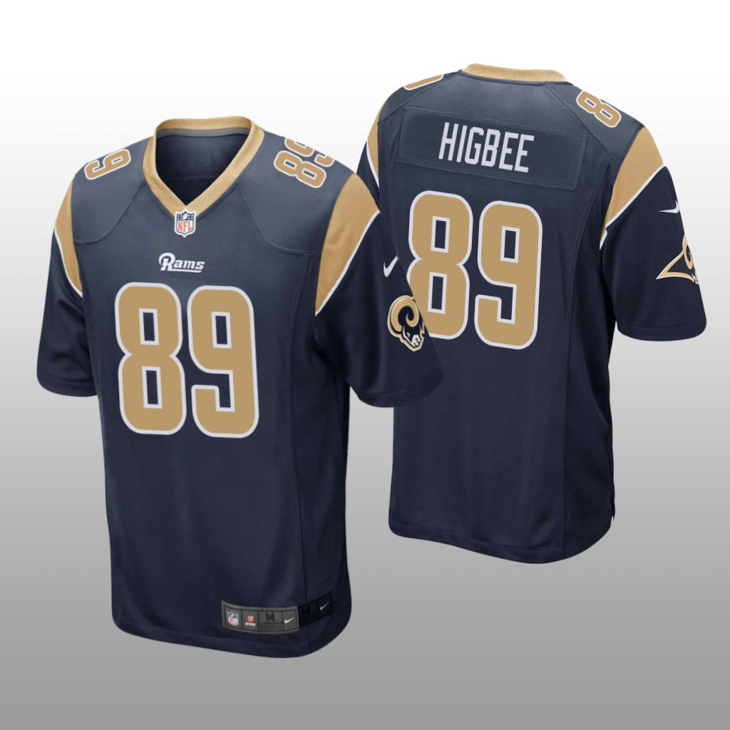 Hunk Wear - Los Angeles Rams #89 Navy Men's Tyler Higbee Game Jersey
