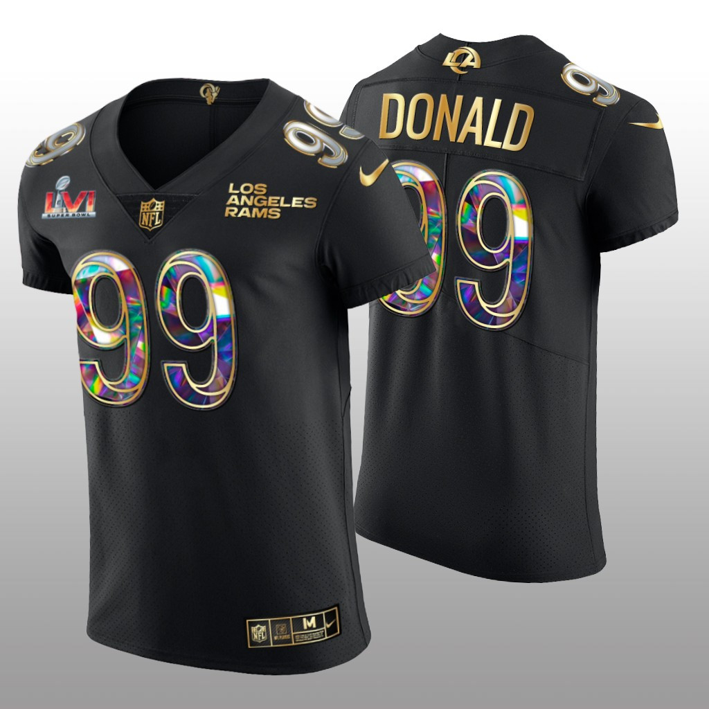 Hunk Wear - Los Angeles Rams Aaron Donald Black Diamond Jersey Super Bowl LVI Champions