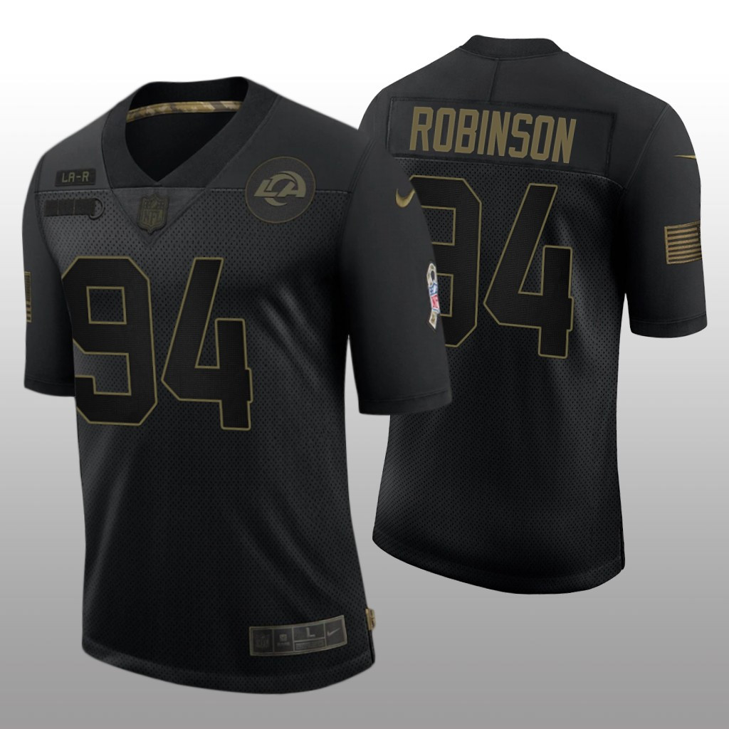 Hunk Wear - Los Angeles Rams A'Shawn Robinson Black Limited Jersey Salute to Service - Men's