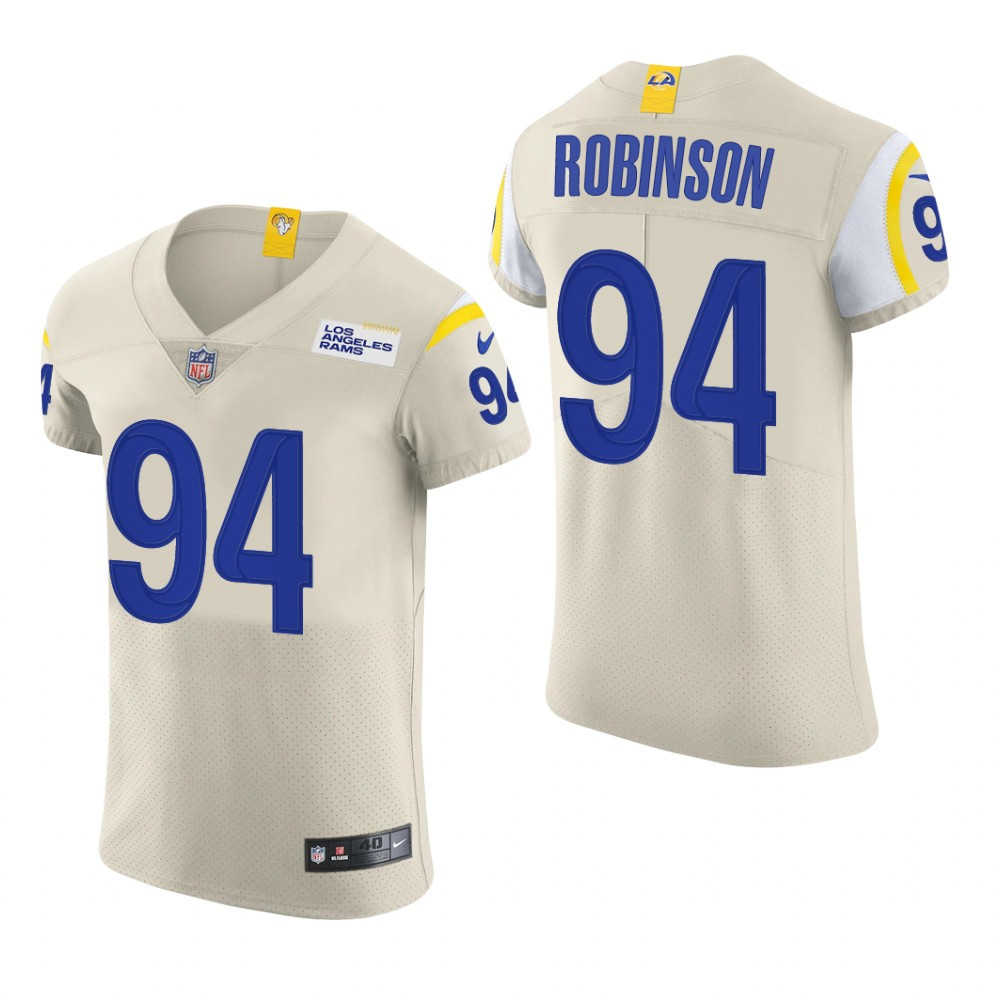 Hunk Wear - Los Angeles Rams A'Shawn Robinson Cream Jersey Vapor Elite Men's