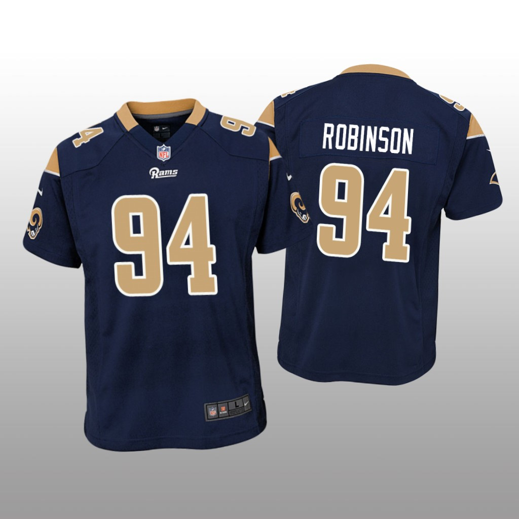 Hunk Wear - Los Angeles Rams A'Shawn Robinson Navy Jersey Game - Youth