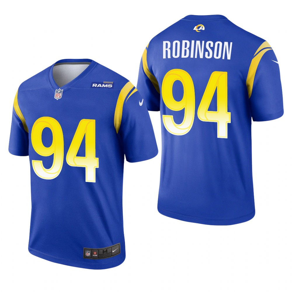 Hunk Wear - Los Angeles Rams A'Shawn Robinson Royal Jersey Legend - Men's