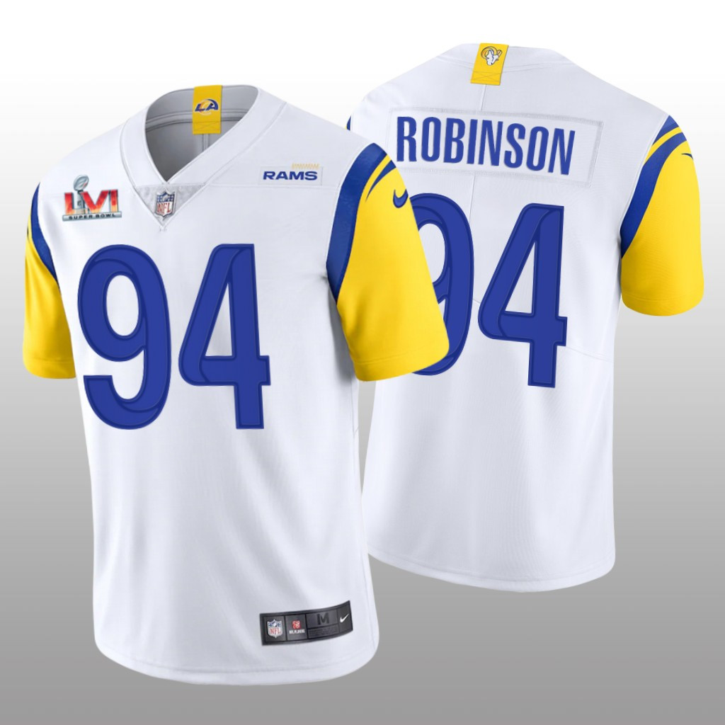 Hunk Wear - Los Angeles Rams A'Shawn Robinson White Limited Jersey Super Bowl LVI