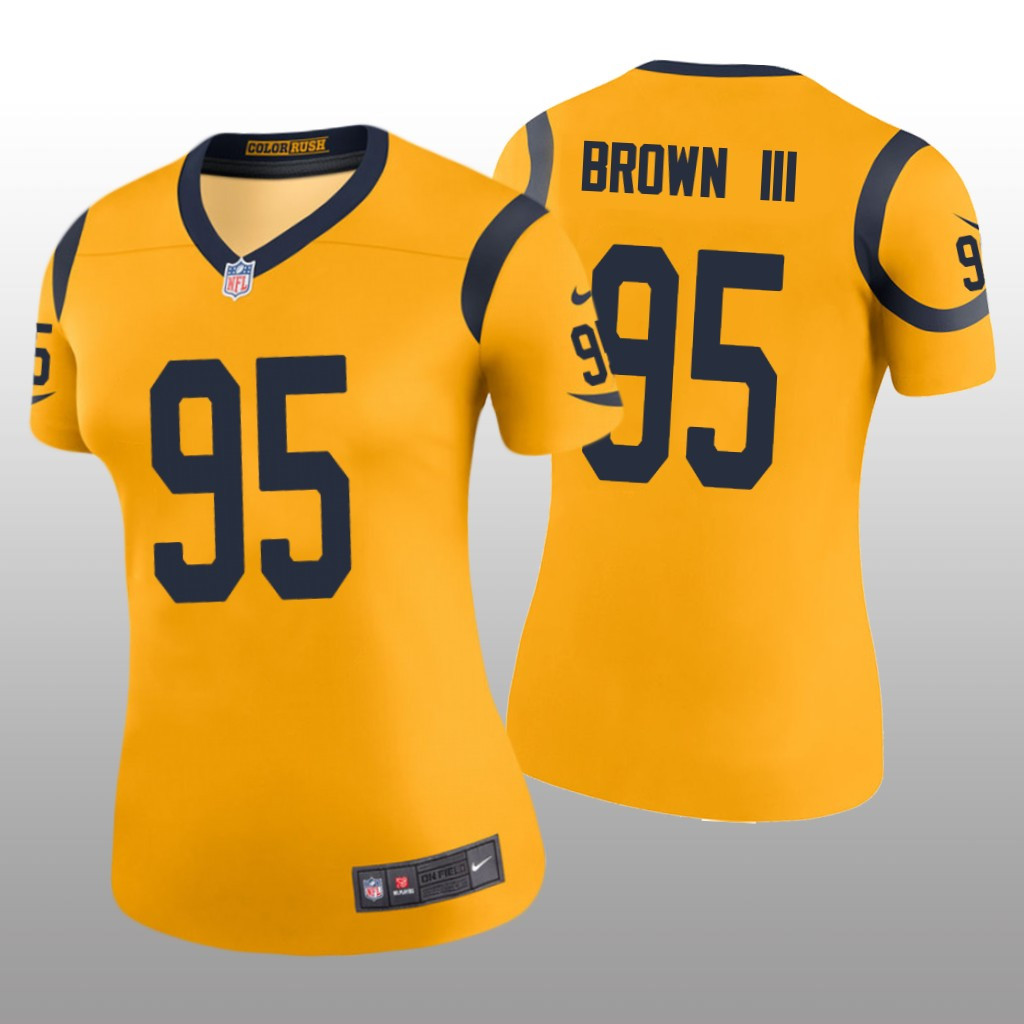 Hunk Wear - Los Angeles Rams Bobby Brown III Gold Jersey Color Rush Legend - Women's