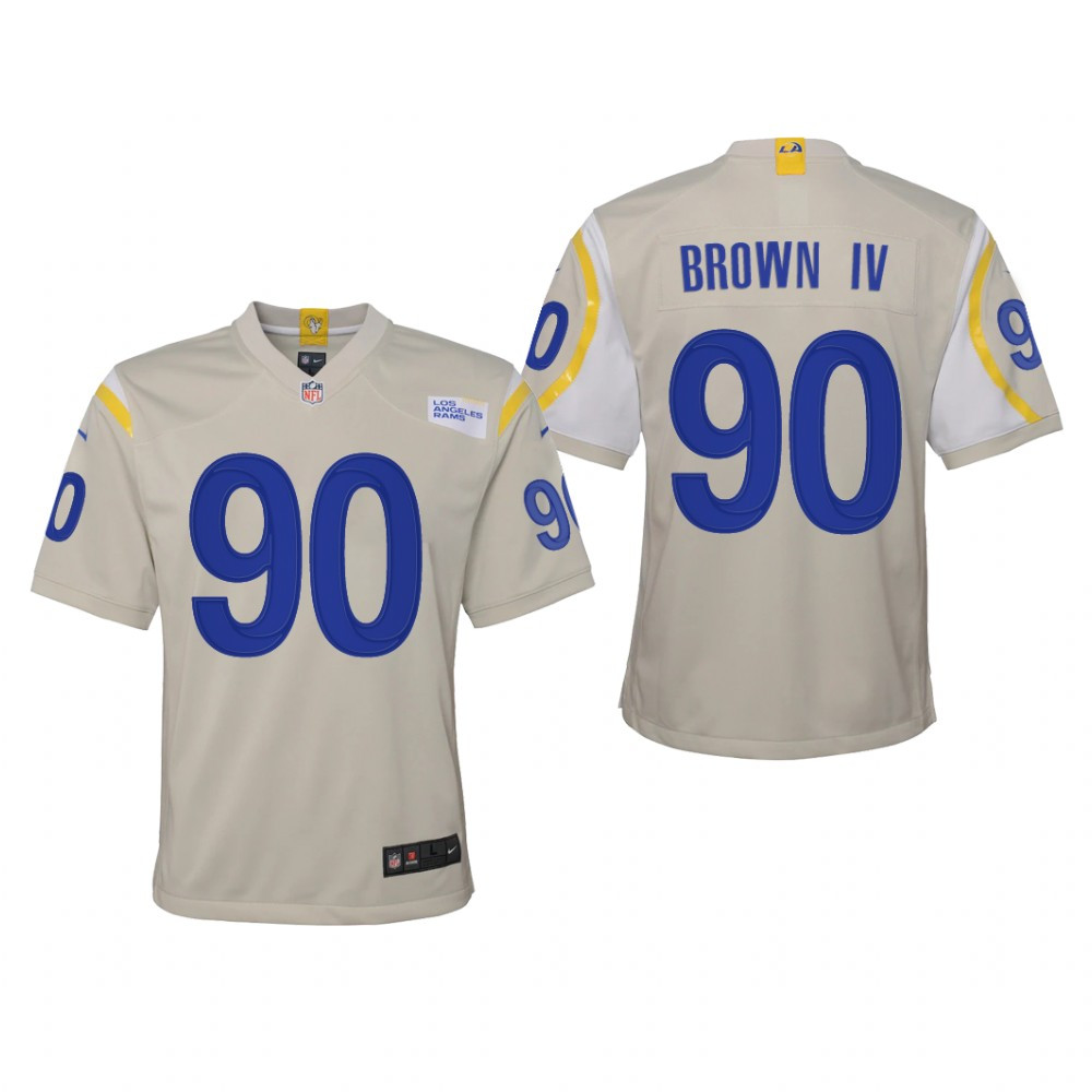 Hunk Wear - Los Angeles Rams Earnest Brown IV Bone Jersey Game - Youth