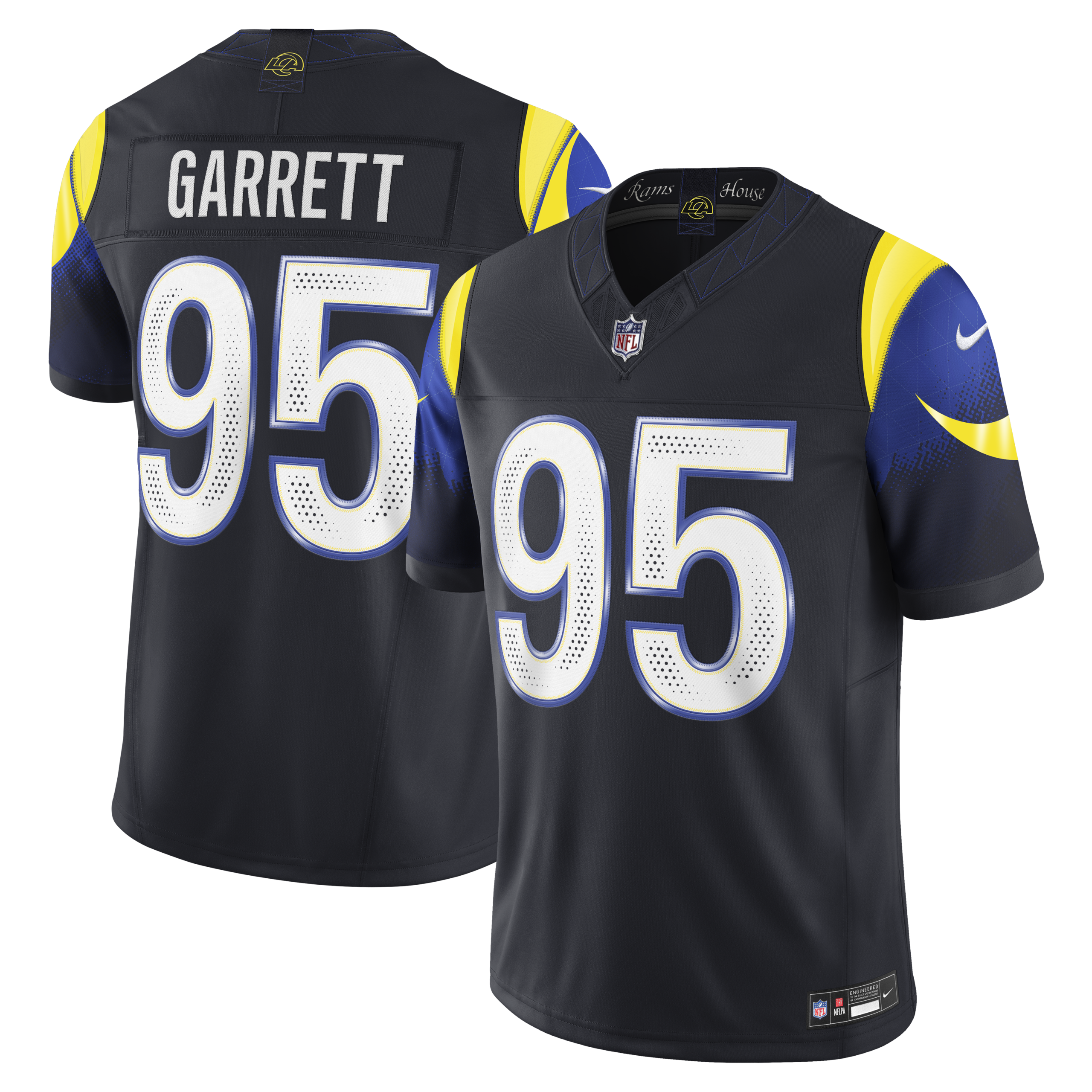 Hunk Wear - Los Angeles Rams Myles Garrett Rivalries Collection Limited Jersey ' All Stitched ' Dark Blue