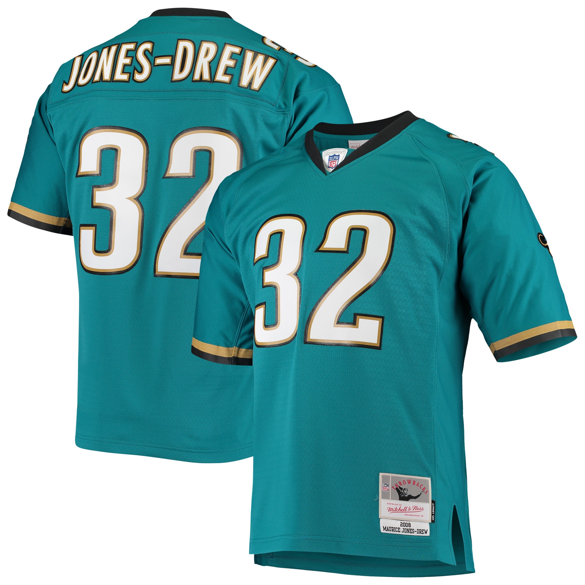 Hunk Wear - Maurice Jones Drew Jacksonville Jaguars Mitchell Ness Legacy Replica Jersey Teal