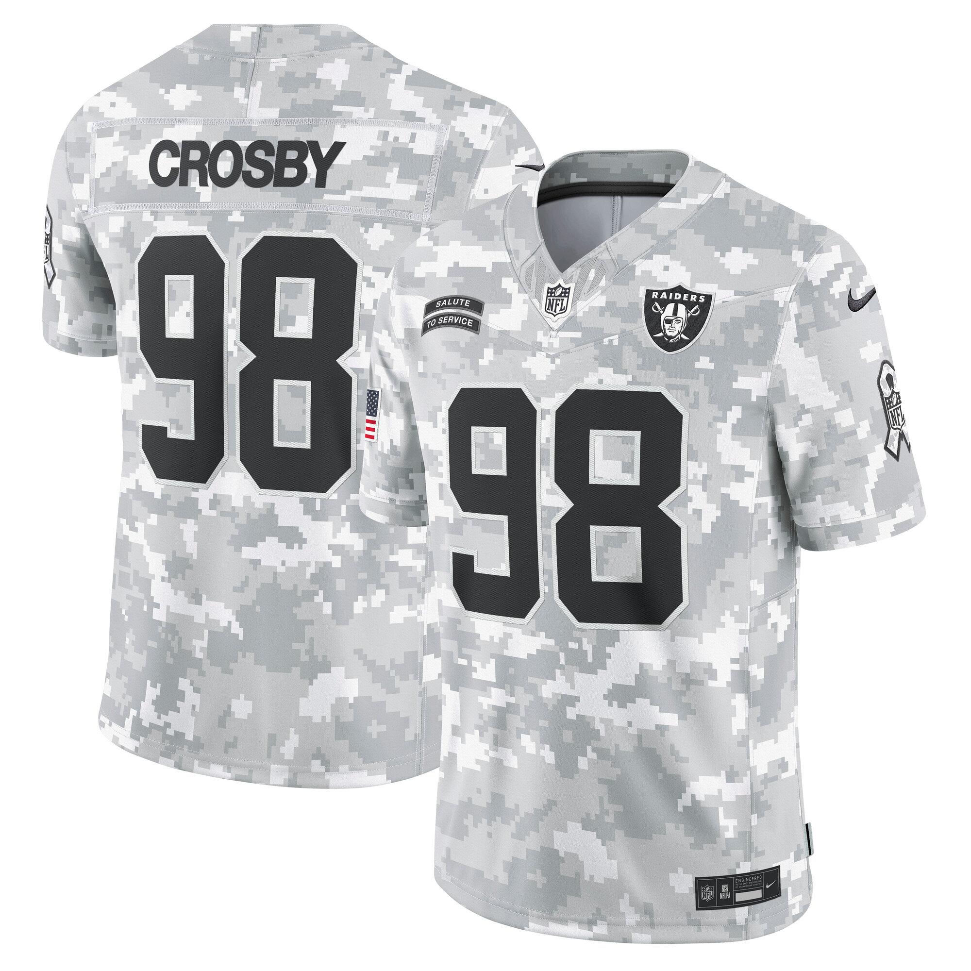Hunk Wear - Maxx Crosby Las Vegas Raiders Nike 2024 Salute To Service Limited Jersey Arctic Camo