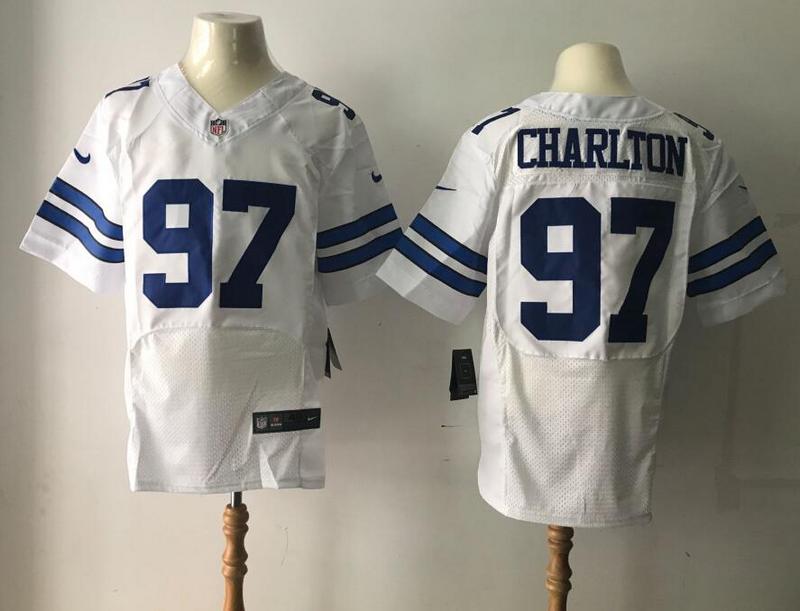 Hunk Wear - Men’s 2017 NFL Draft Dallas Cowboys #97 Taco Charlton White Road Stitched NFL Nike Elite Jersey