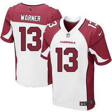 Hunk Wear - Men's Arizona Cardinals #13 Kurt Warner White Retired Player NFL Nike Elite Jersey