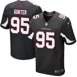 Hunk Wear - Men's Arizona Cardinals #95 Rodney Gunter Black Alternate NFL Nike Elite Jersey