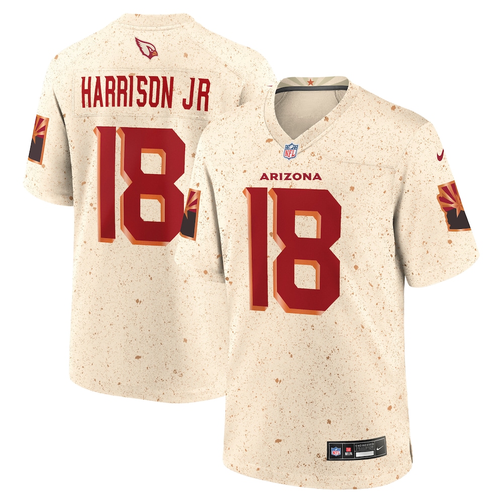 Hunk Wear - Men's Arizona Cardinals Marvin Harrison Jr. Nike Natural 2025 Rivalries Collection Game Jersey