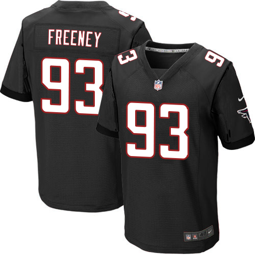 Hunk Wear - Men's Atlanta Falcons #93 Dwight Freeney Black Alternate Stitched NFL Nike Elite Jersey