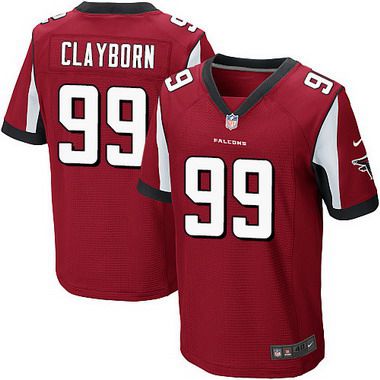 Hunk Wear - Men's Atlanta Falcons #99 Adrian Clayborn Red Team Color NFL Nike Elite Jersey