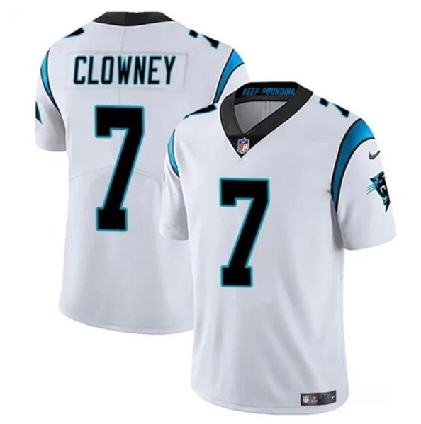 Hunk Wear - Men's Carolina Panthers #7 Jadeveon Clowney White Vapor Limited Football Stitched Jersey