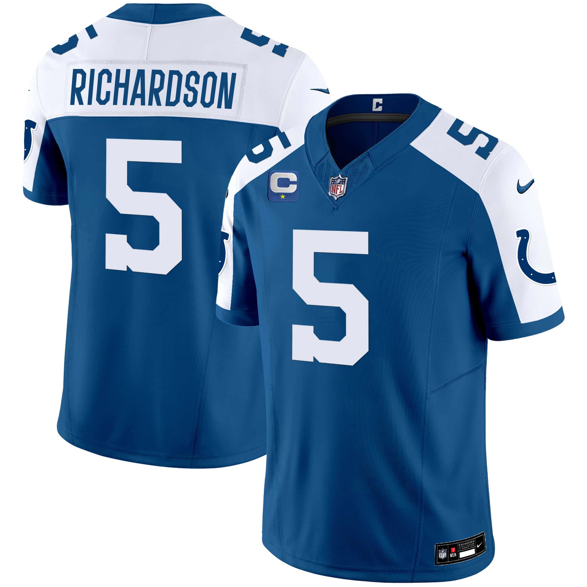 Hunk Wear - Men's Colts Vapor Limited Jersey ' All Stitched ' Royal Alternate ' Anthony Richardson