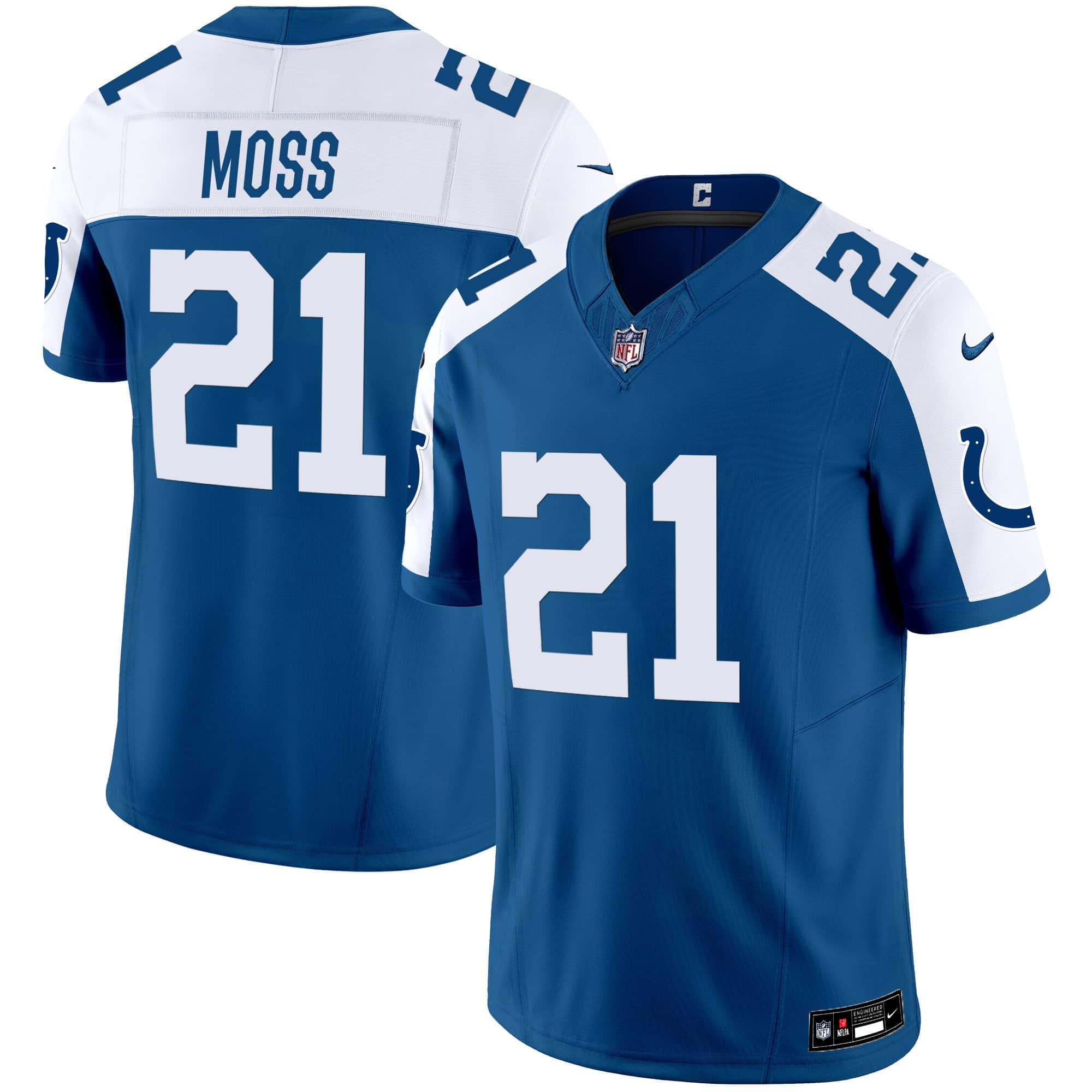 Hunk Wear - Men's Colts Vapor Limited Jersey ' All Stitched ' Royal Alternate ' Zack Moss